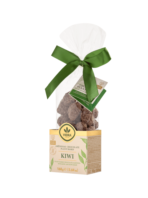 Almond Premium Plant Base Chocolate With Kiwi Flakes And Seeds 160g