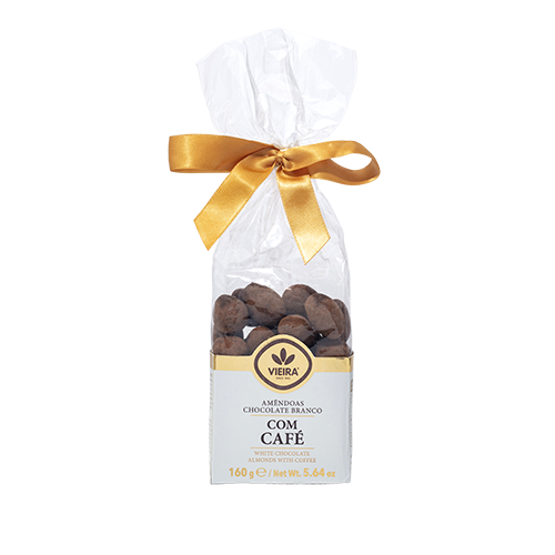 Amêndoas Premium Chocolate Branco  Com Café  160G Frente