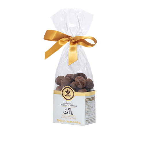 Amêndoas Premium Chocolate Branco  Com Café  160G Lateral