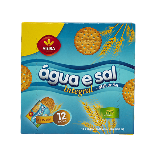 Bolachas Água e Sal Integral 186g Frente
